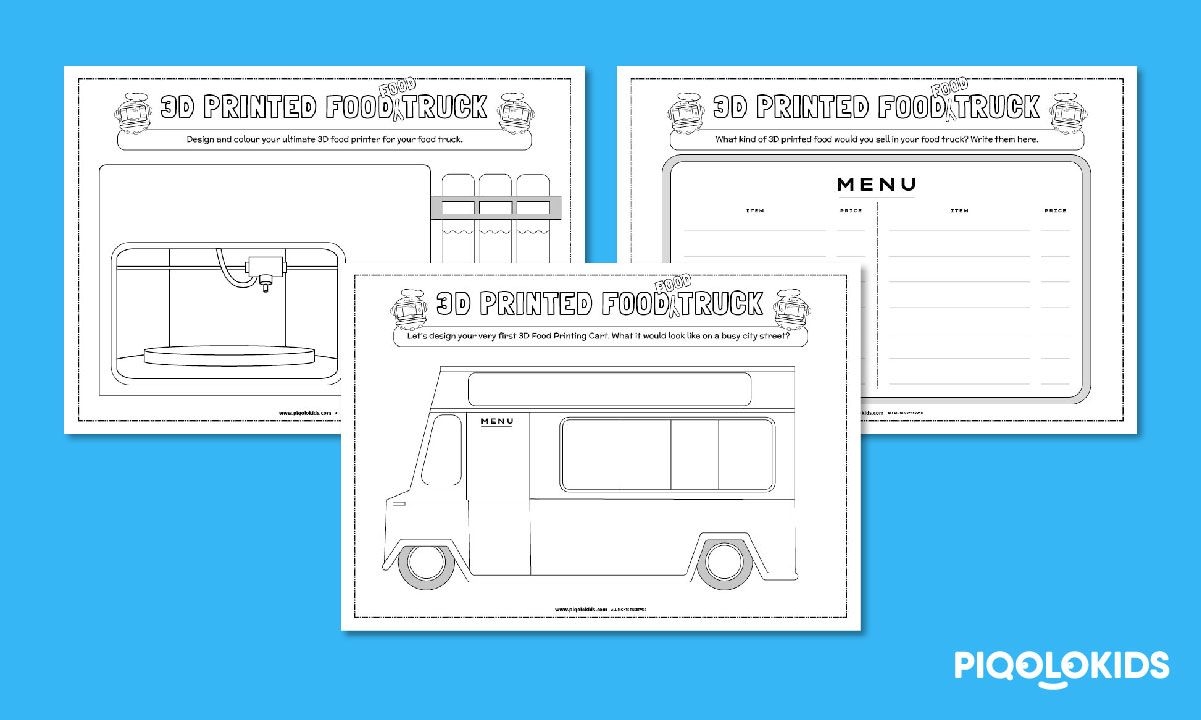 Design Your 3D Printed Food Food Truck Creative Printable Worksheets For Kids