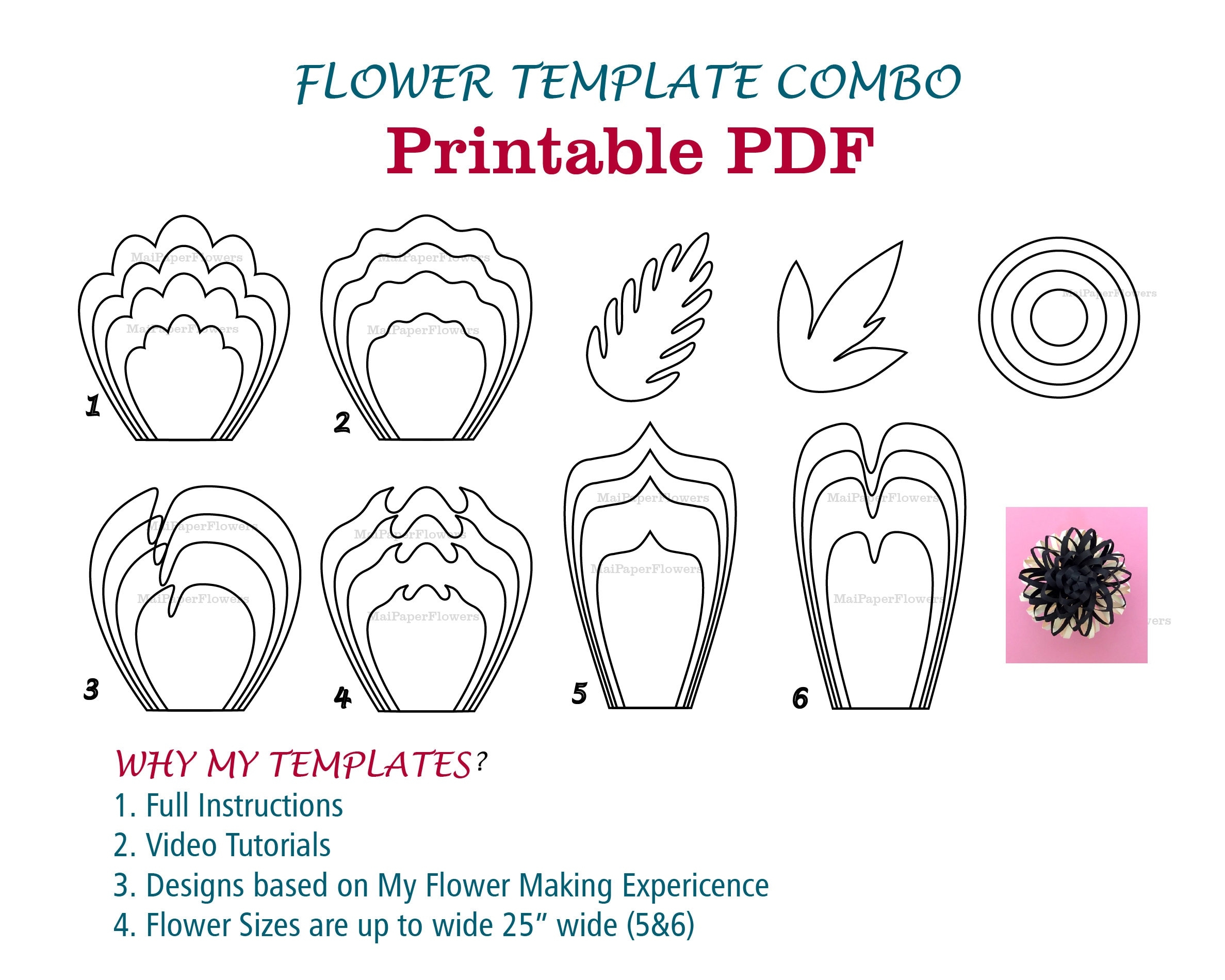 printable flower template pattern pdf