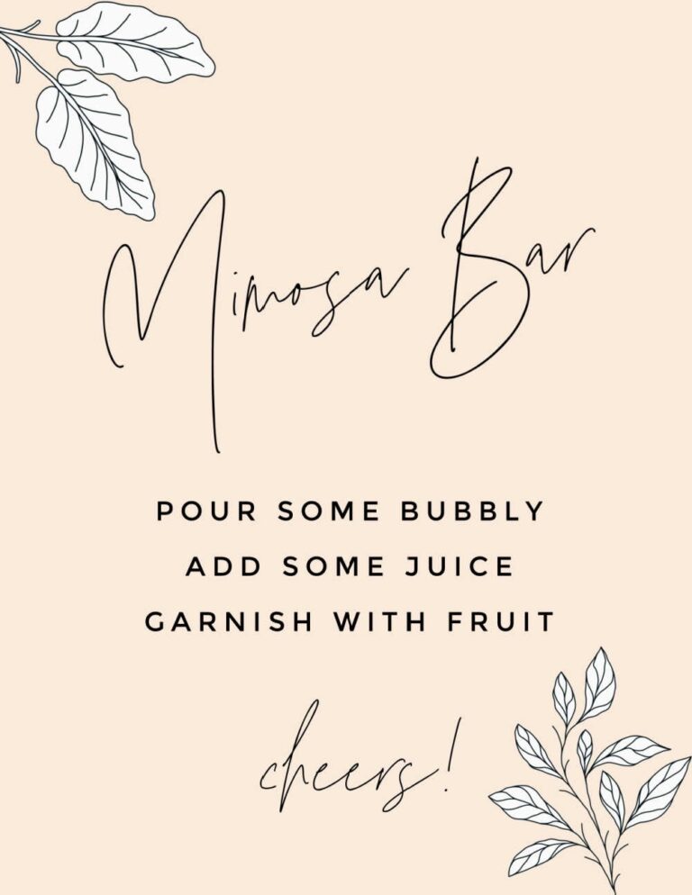 DIY Mimosa Bar Cart With Free Printable Mimosa Bar Sign 