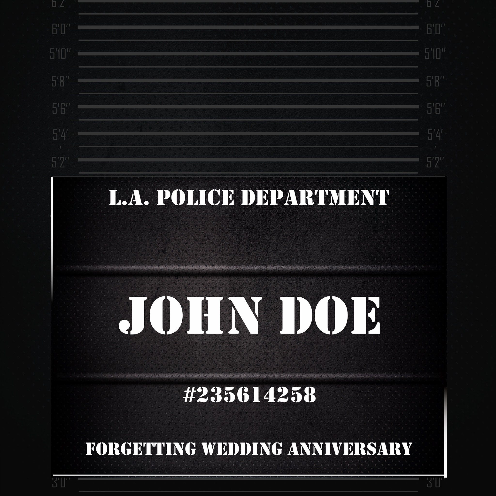 DIY Mugshot Sign Template Editable Party Prop PDF Download Etsy