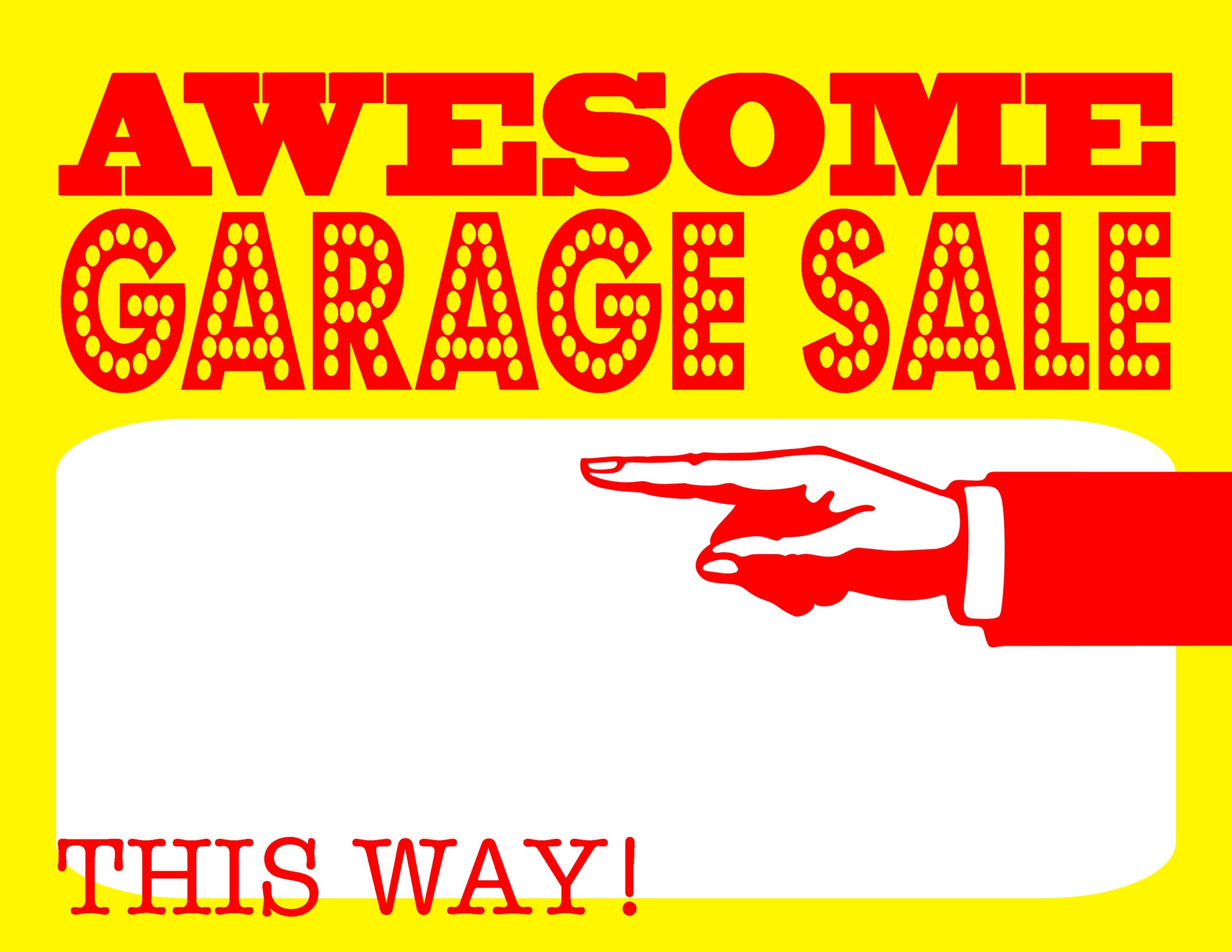 DIY Printable Awesome Garage Sale Signs 