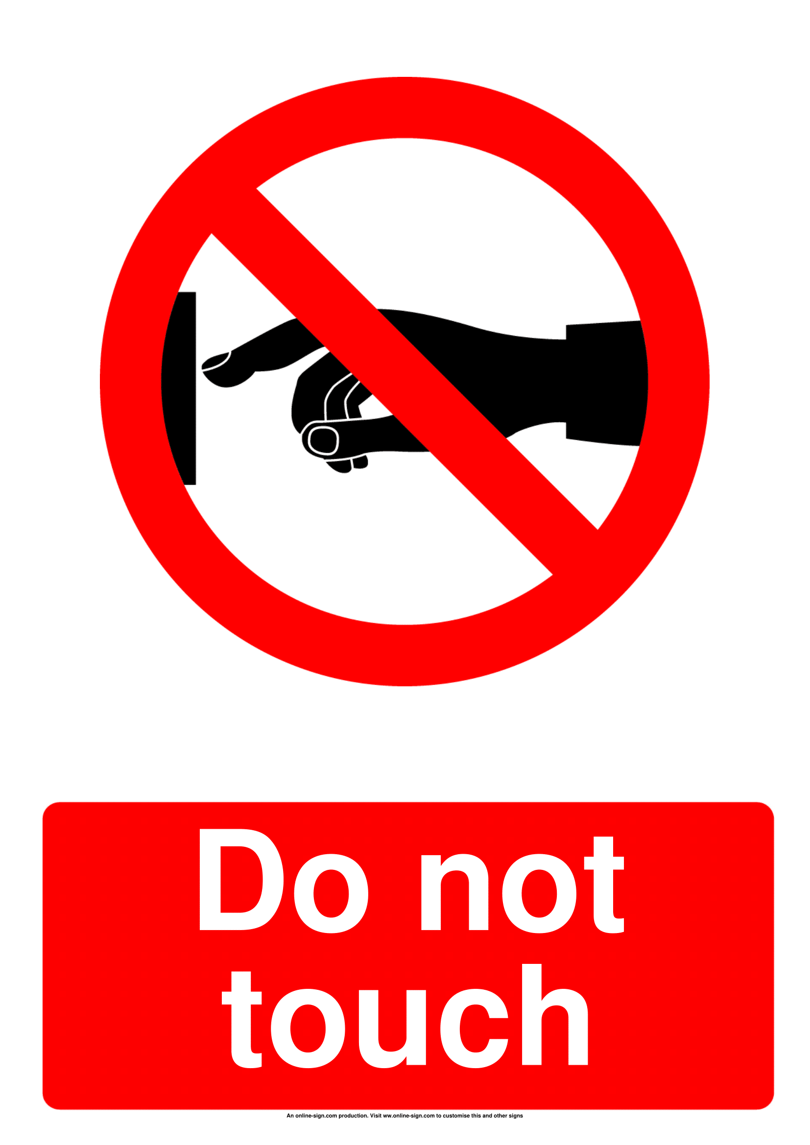 do not touch sign printable