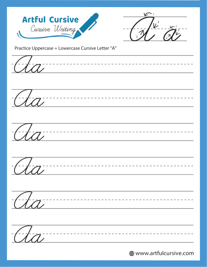 free printable cursive writing sheets