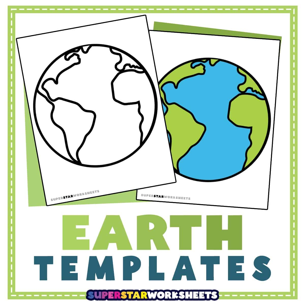 Earth Template Free Printables Superstar Worksheets