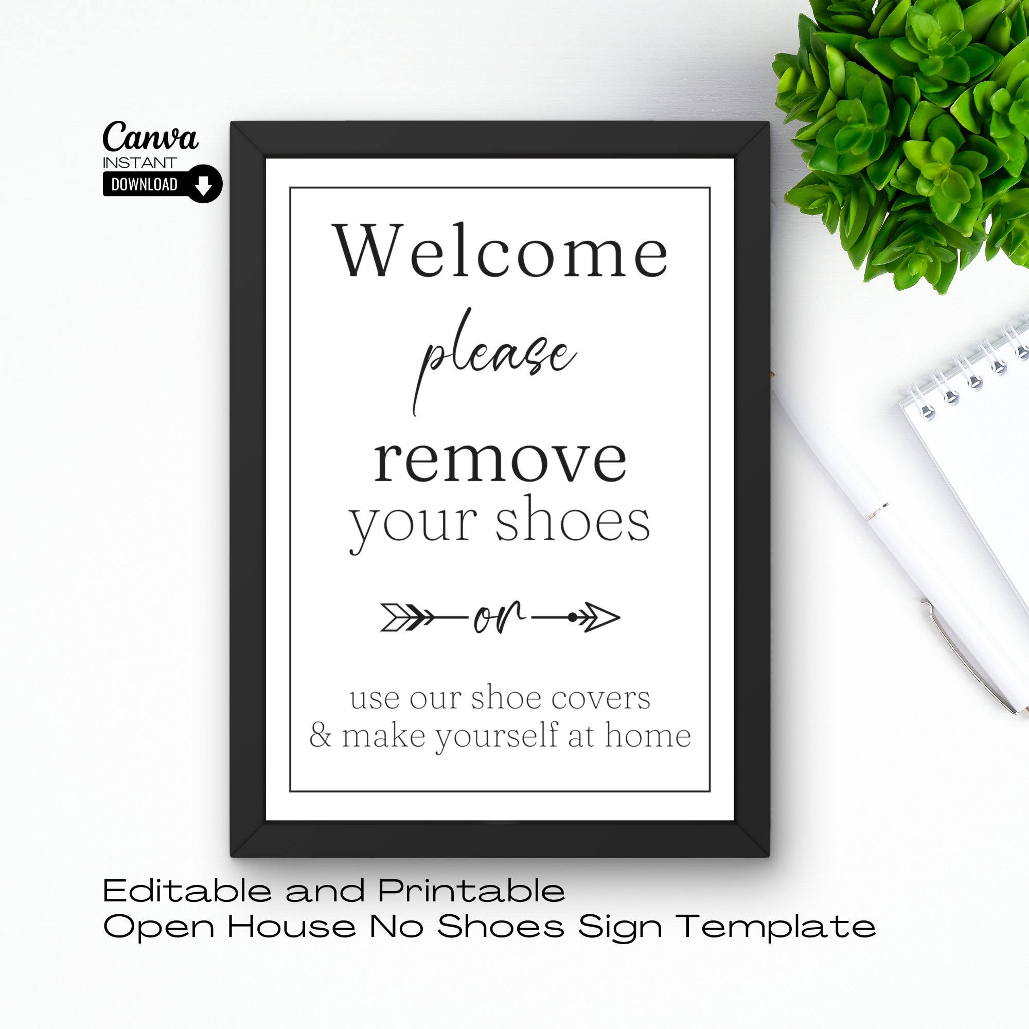 Editable Remove Your Shoes Sign Template Open House Welcome printable Etsy