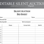 Editable Silent Auction Bid Sheet Template PDF Word Google Docs Etsy