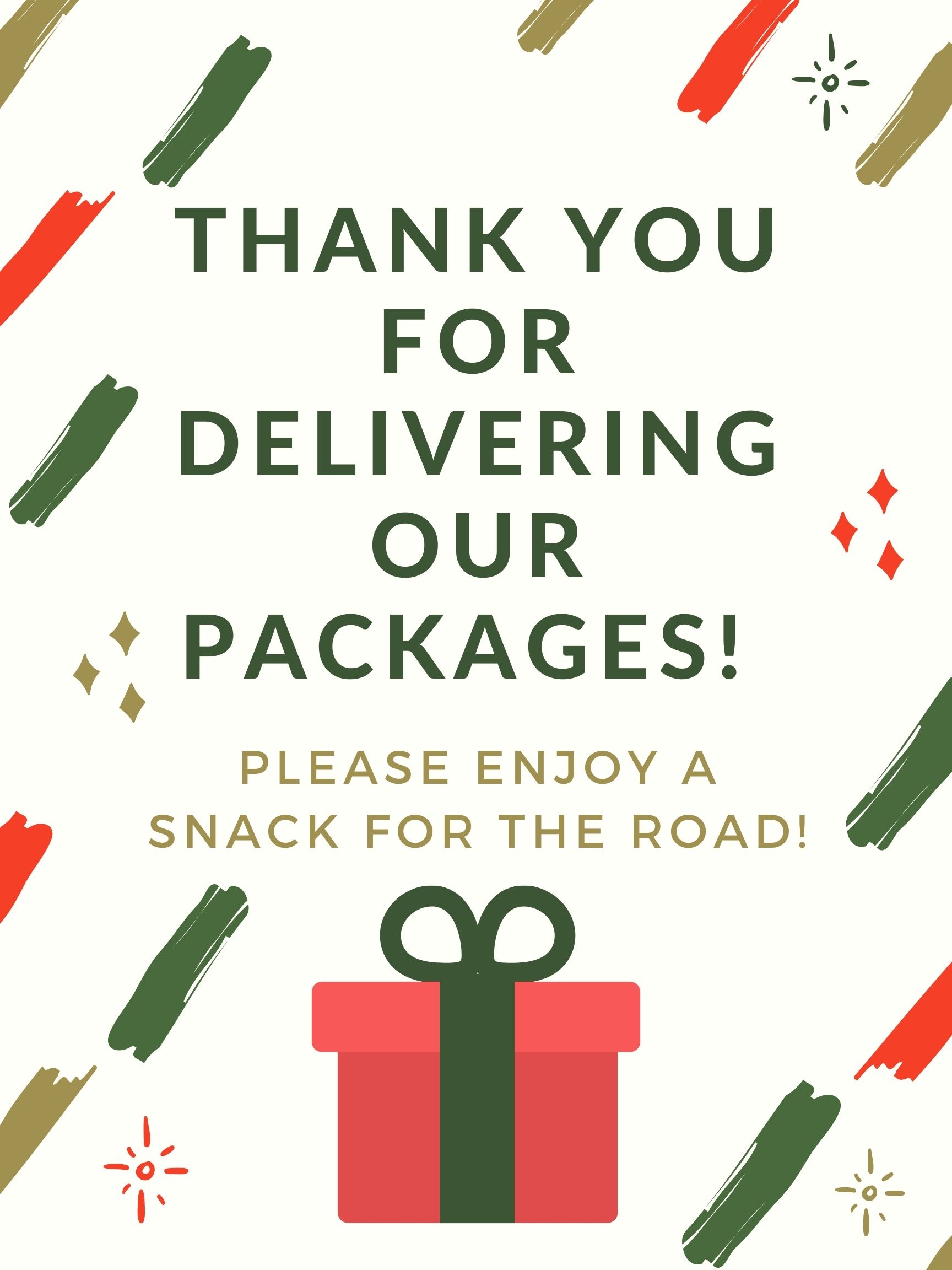 Embrace The Season Delivery Person Snack Sign Printables