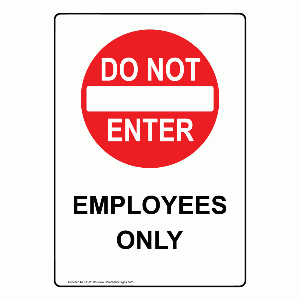 Employee Only Sign Printable Printable Party Favors
