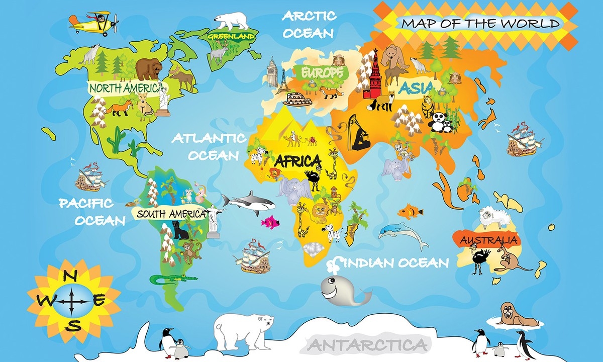 Ex Large Poster Print Kids Children s Learn World Map Of World Wall Graphic EBay