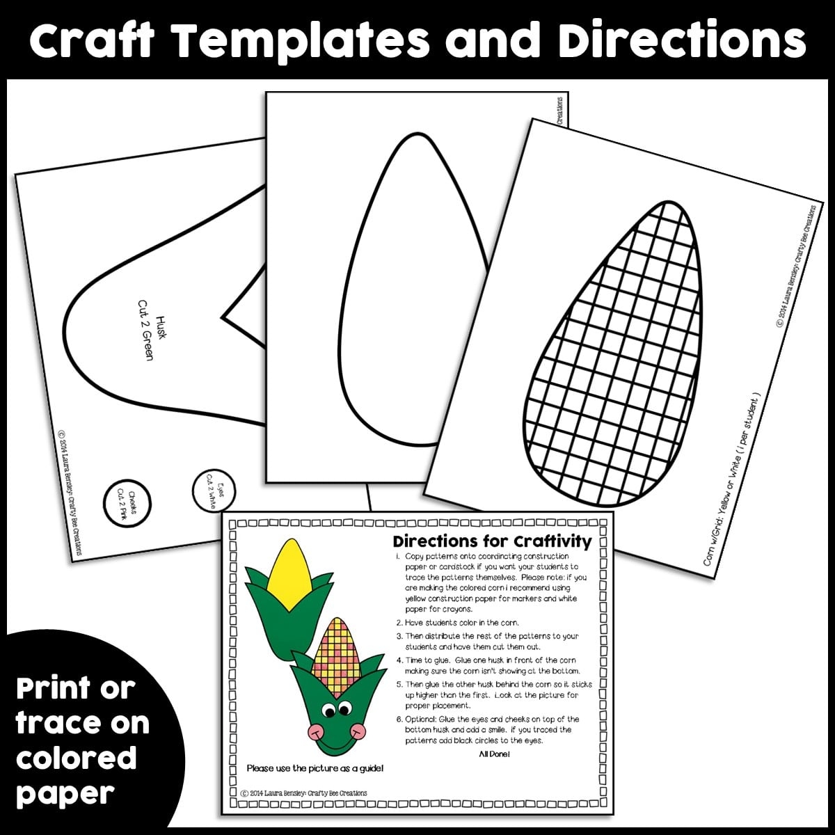 corn template printable
