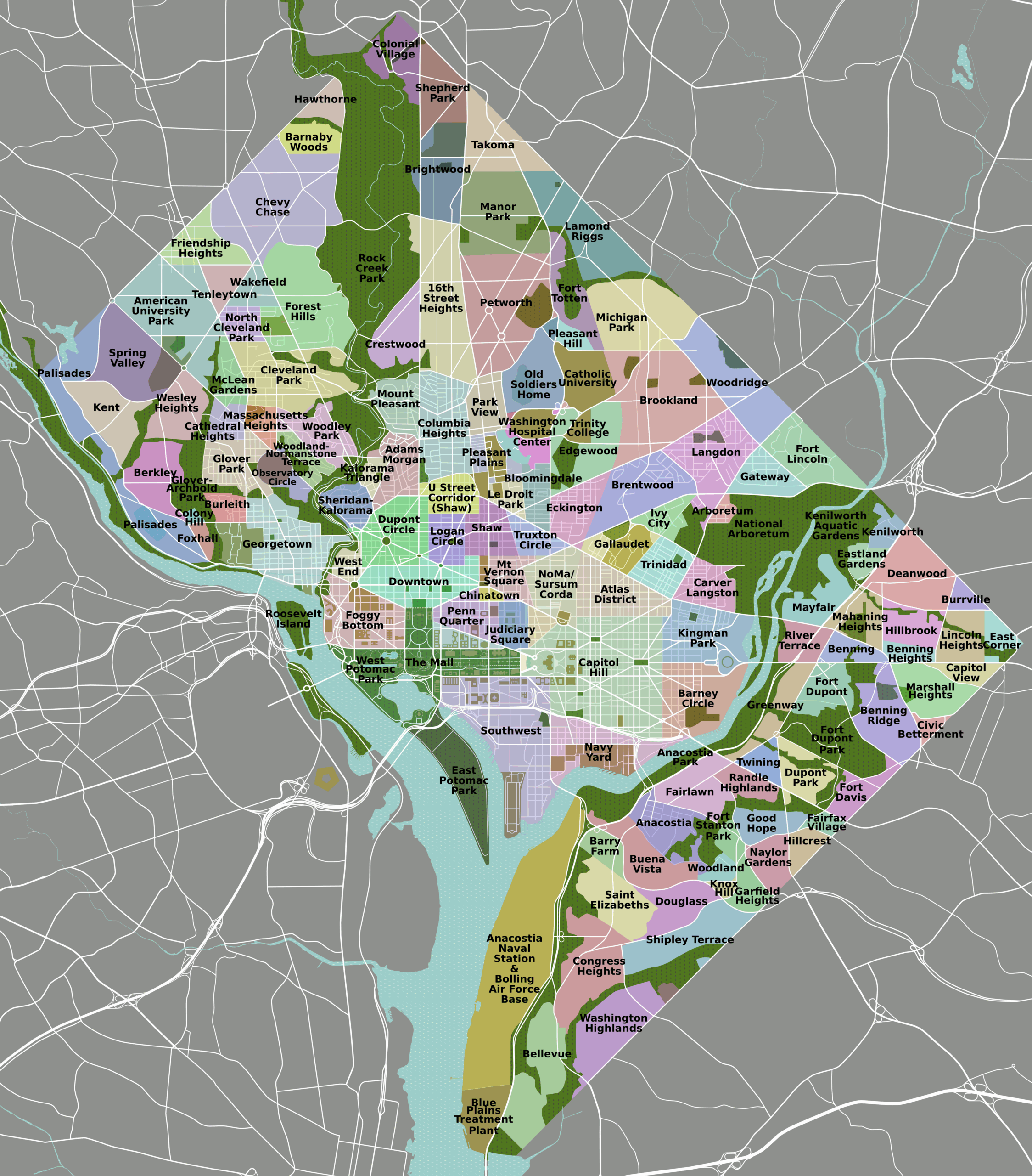 printable map of dc