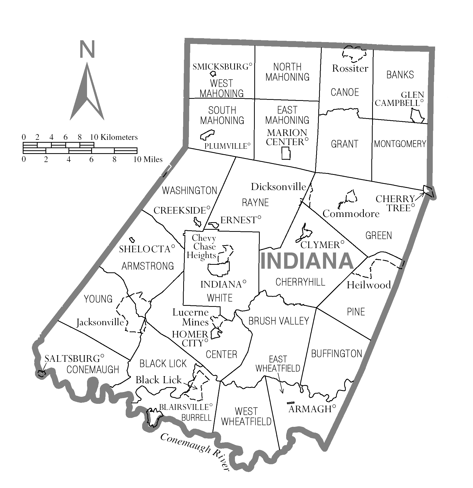 indiana county map printable