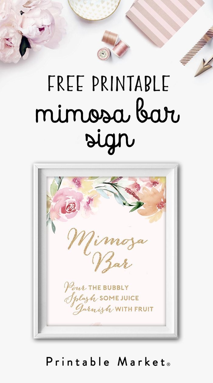 mimosa bar sign free printable