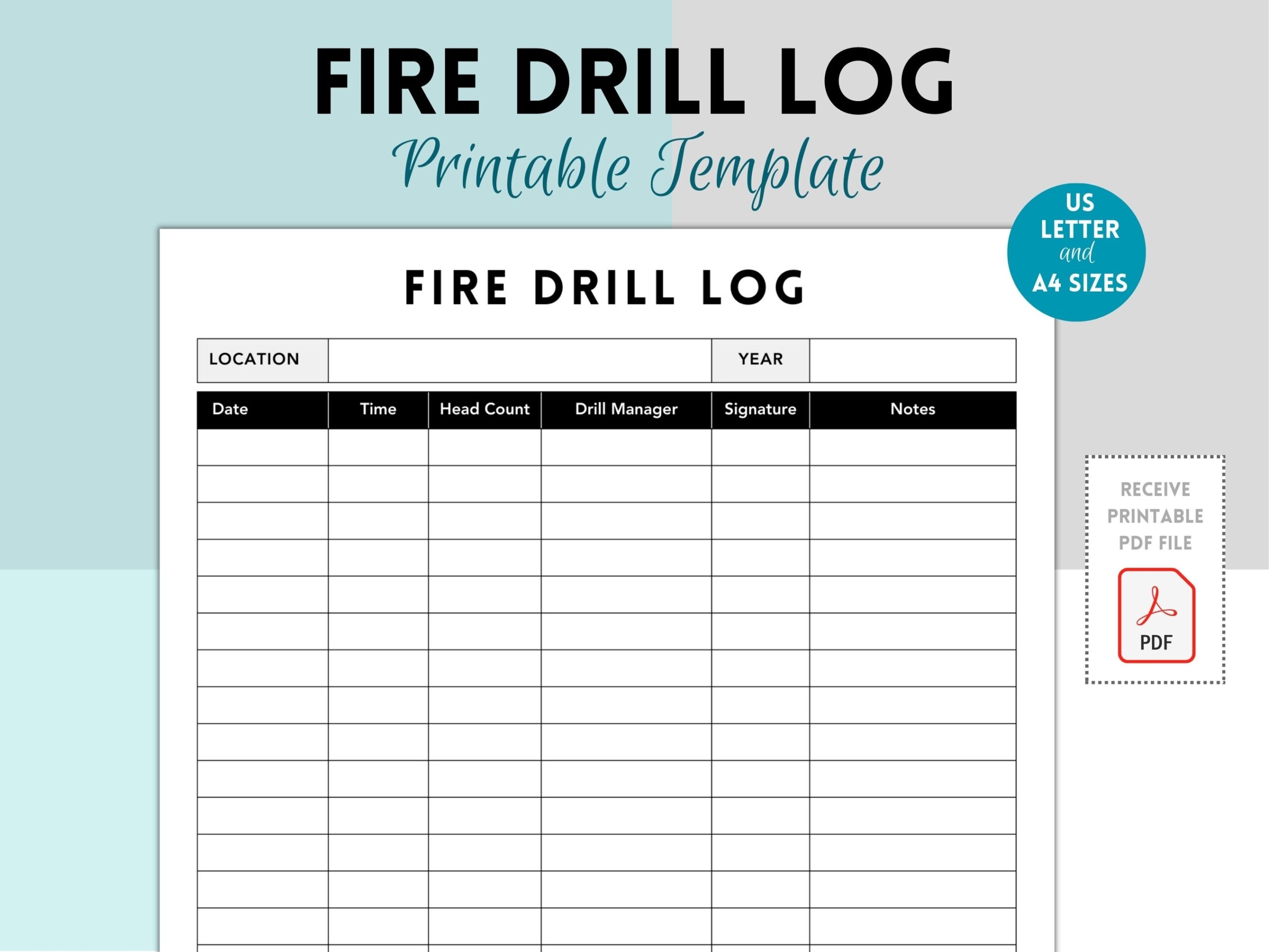 printable fire drill form template