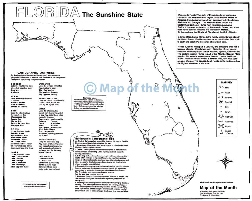 florida printable map