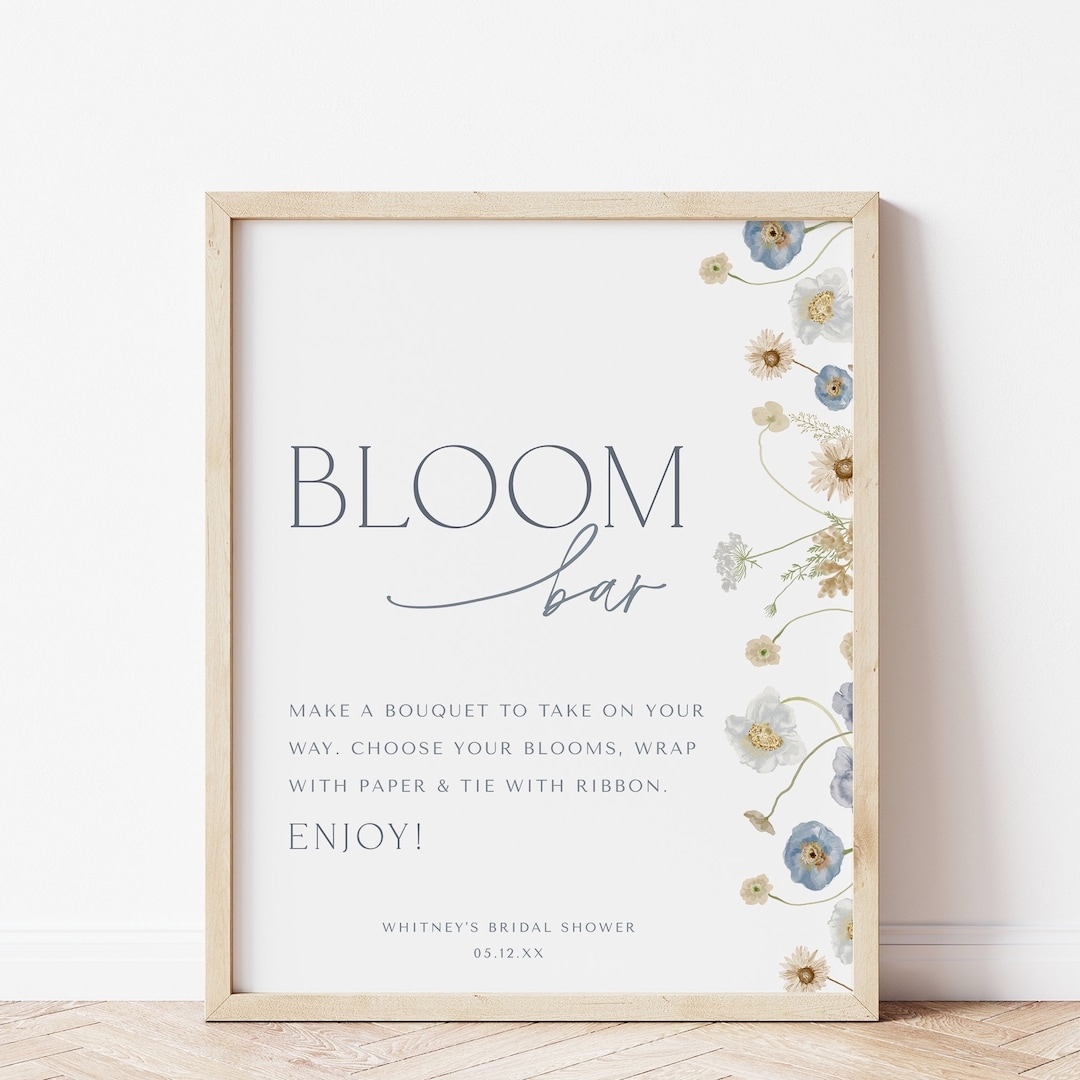 Flower Bar Sign Bloom Bar Sign Bridal Shower Editable Sign Love In Bloom Baby In Bloom Boho Shower Table Sign Printable Template 0022 Etsy