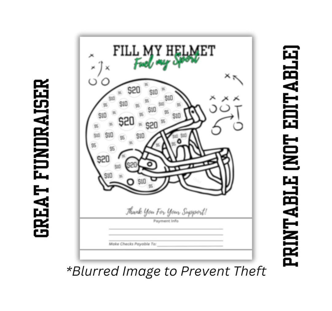 FOOTBALL FUNDRAISER Fill My Football Helmet Youth Football Pee Wee Youth Sports Fundraiser Flag Football Tackle Football Etsy