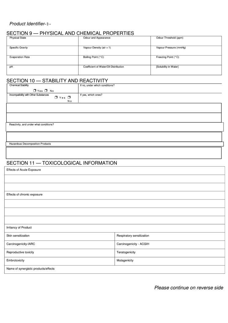 Form Material Safety Sheet Fill Out Printable PDF Forms Online