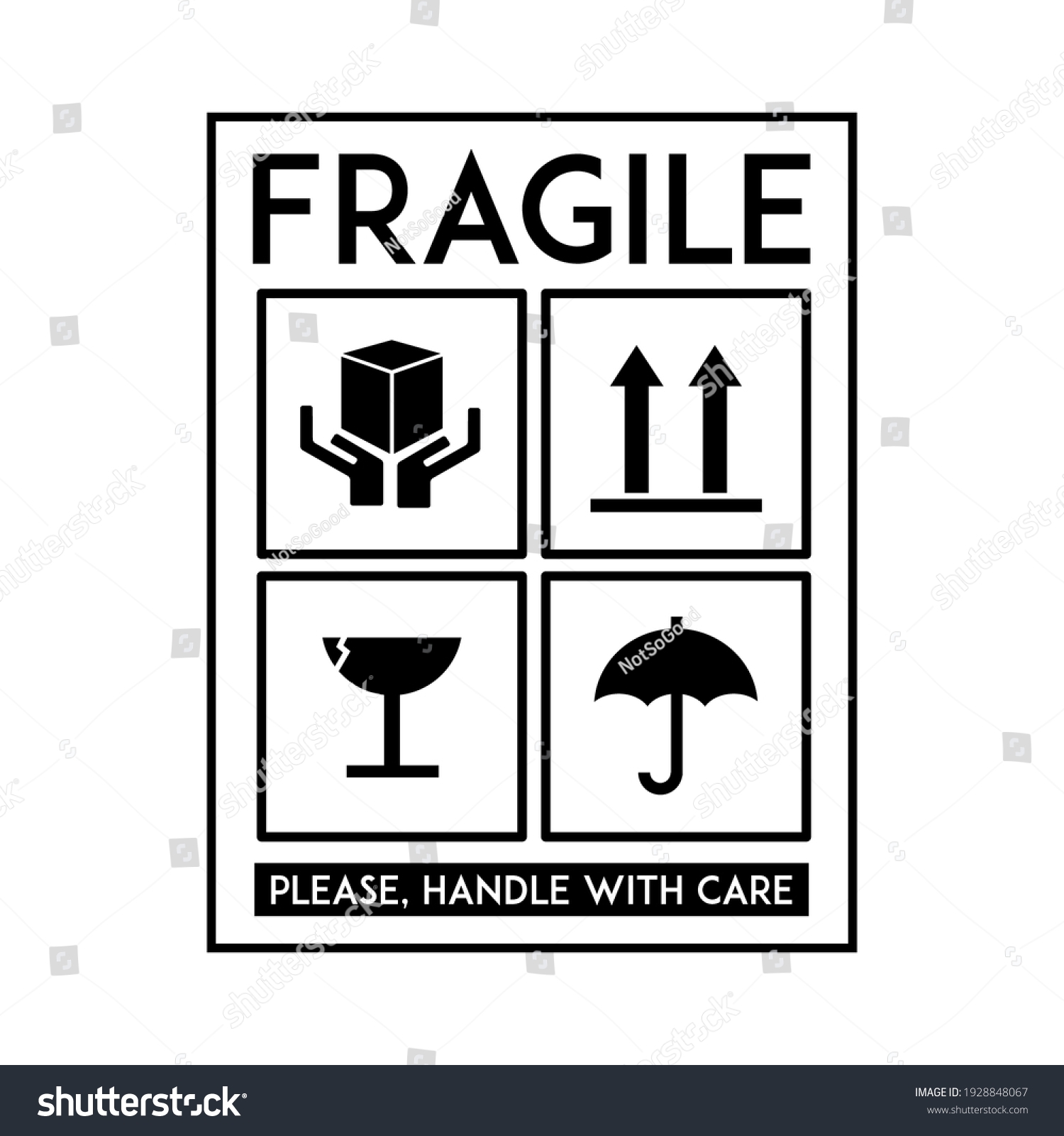 Fragile Sticker Vector Printable Vector Illustration Stock Vector Royalty Free 1928848067 Shutterstock