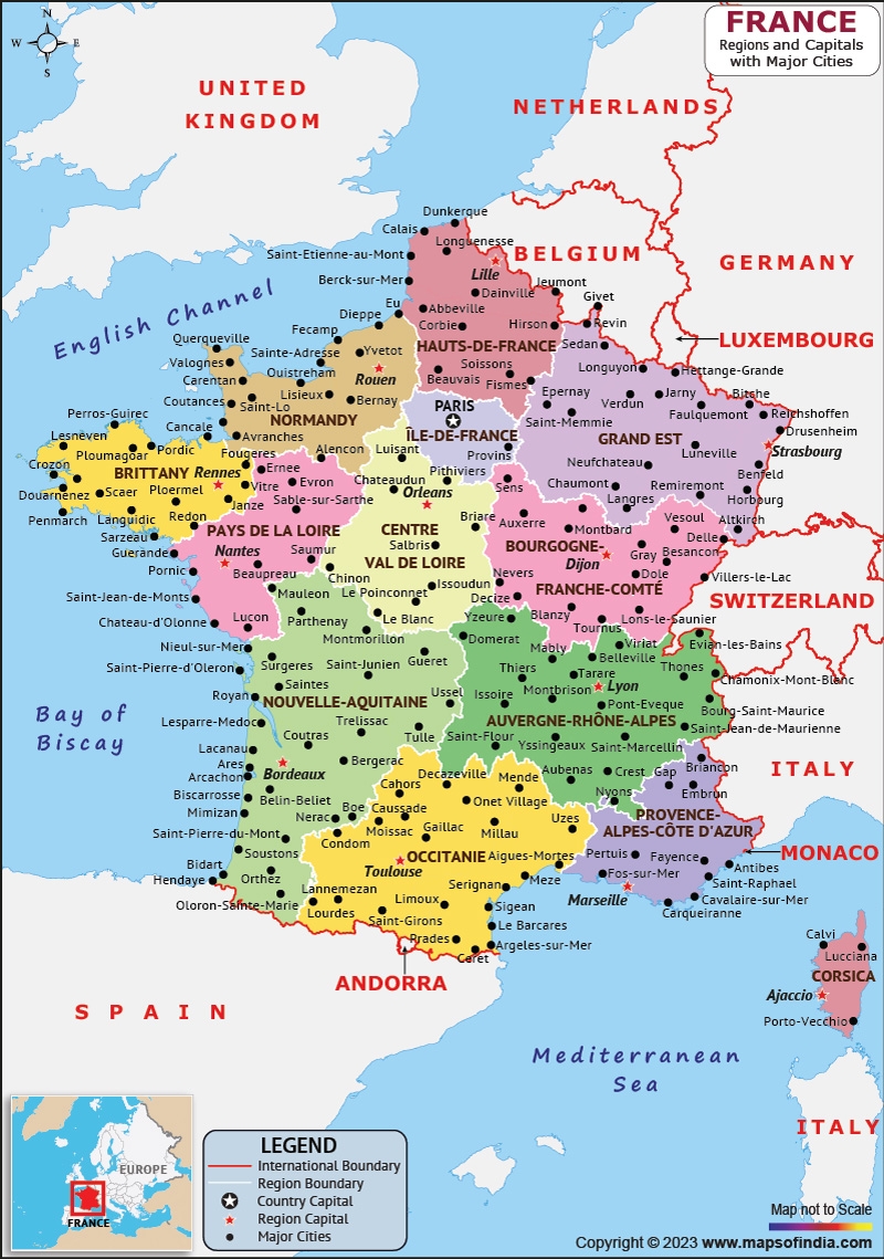 printable map france
