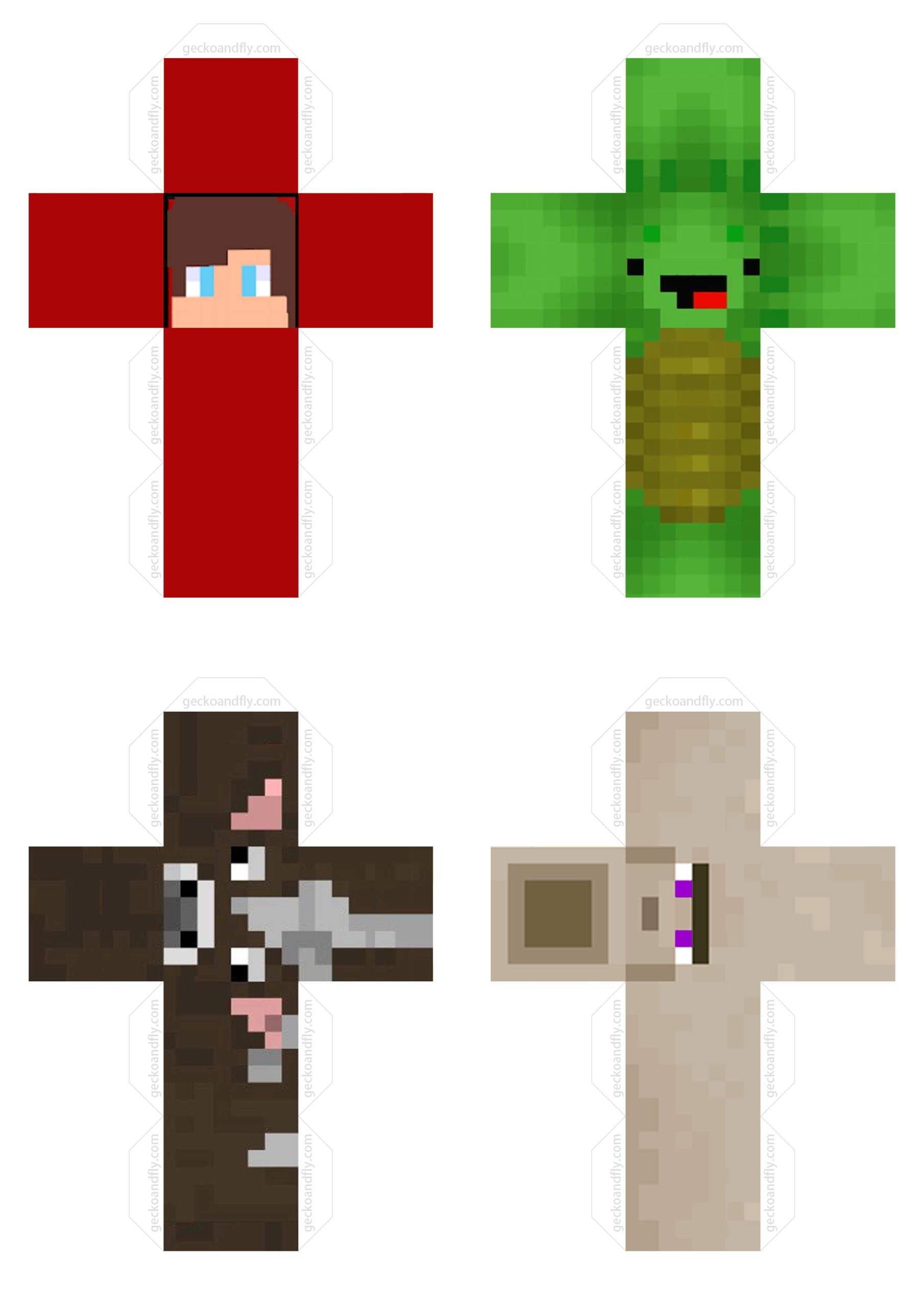 Free 24 Printable DIY Minecraft Cube Papercraft Templates