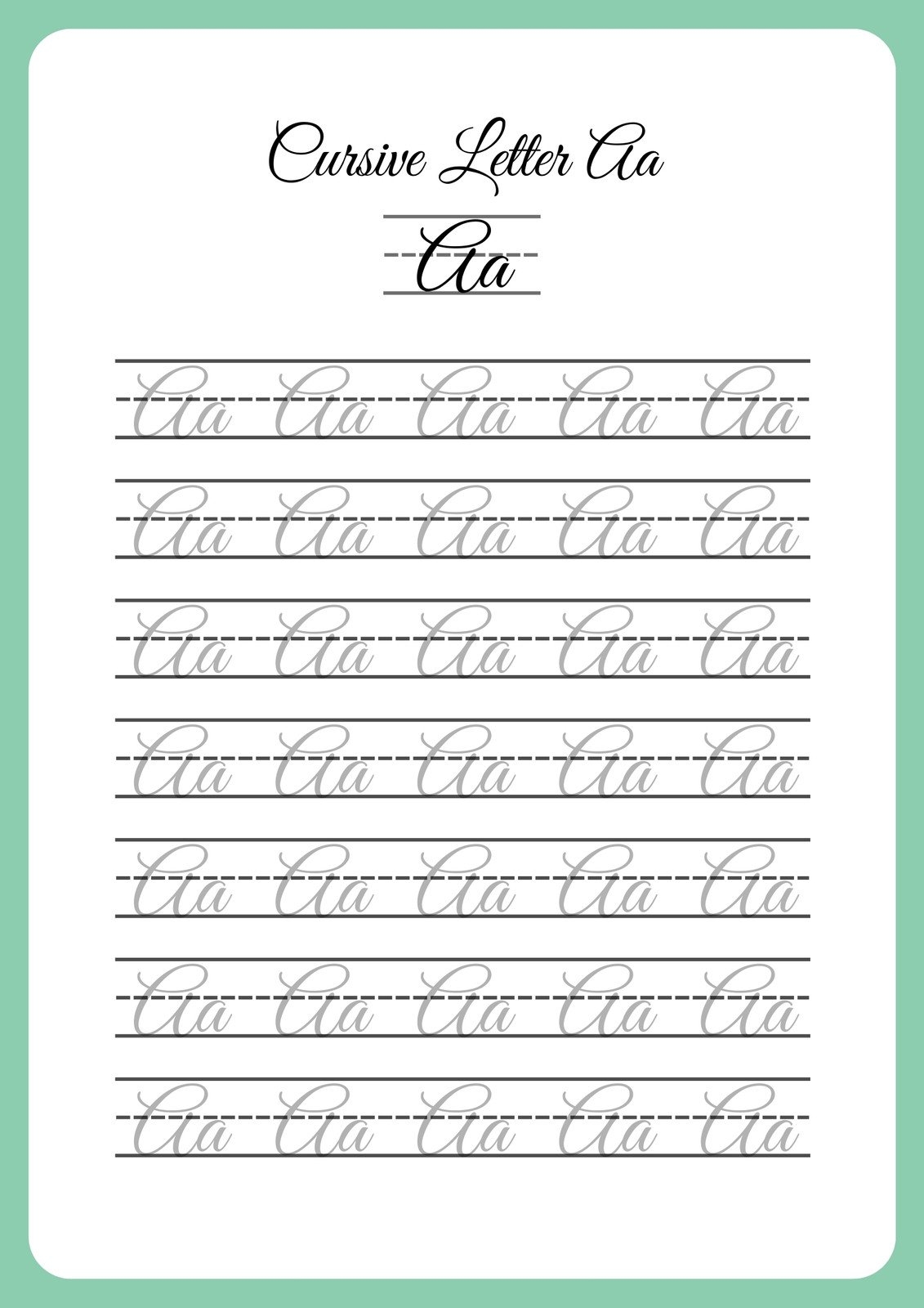 free printable cursive handwriting worksheets