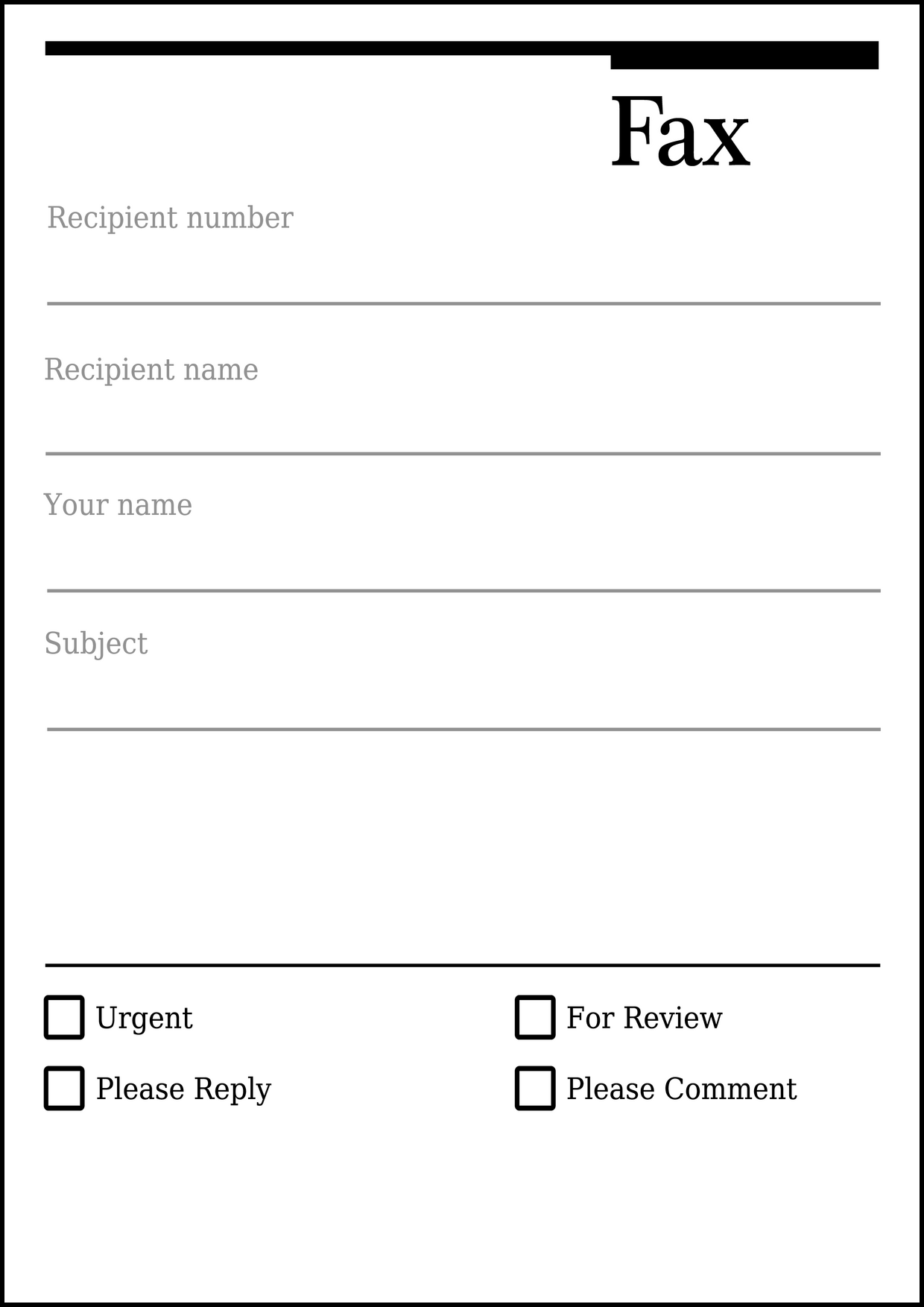 printable fax cover sheet template
