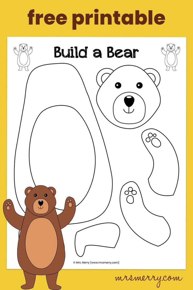 bear template printable