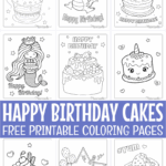 Free Birthday Cake Coloring Pages For Kids Adults
