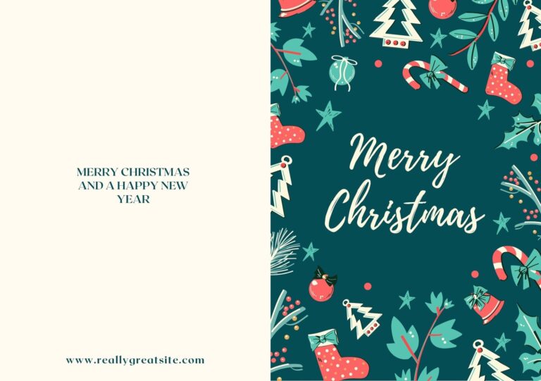 Free Custom Printable Christmas Folded Card Templates Canva