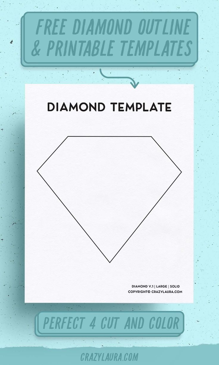 Free Diamond Template Outline Printable Sheets Crazy Laura