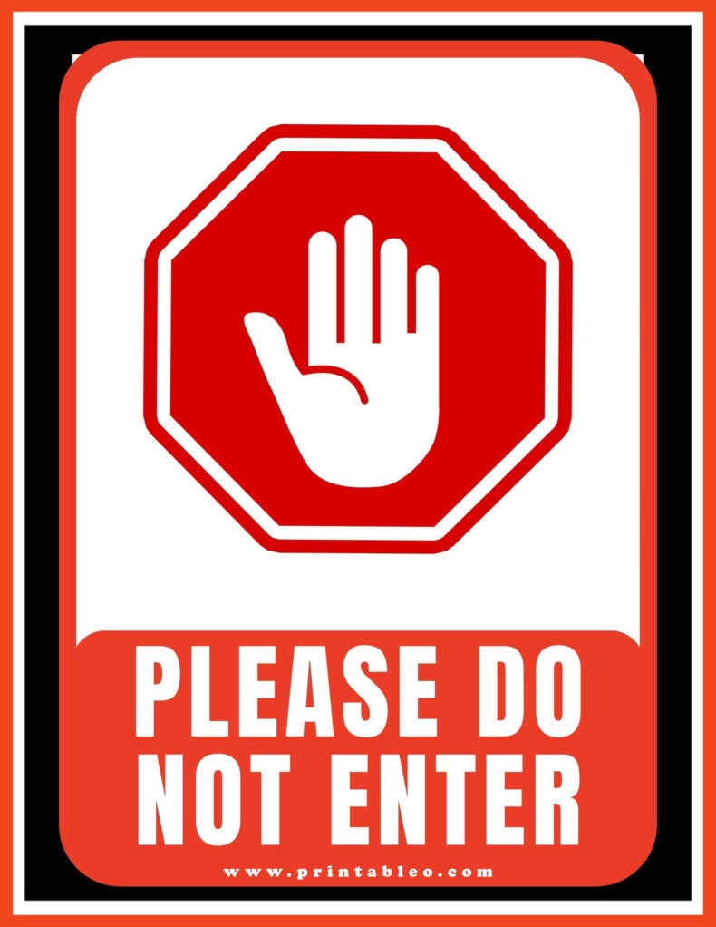 do not enter signs printable