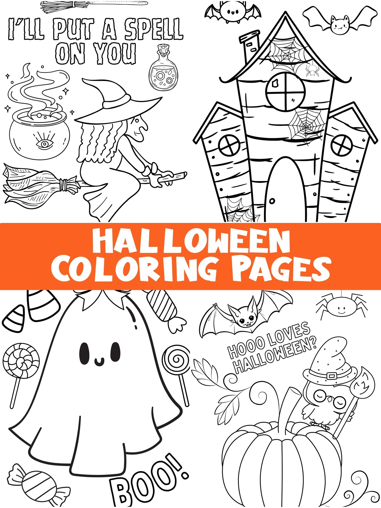halloween color sheets printable