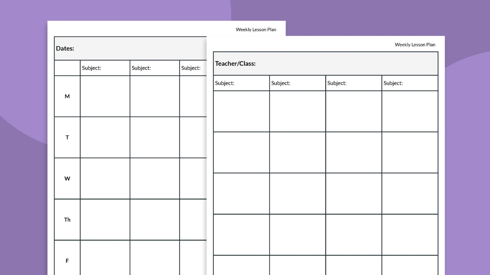 free printable lesson plan template