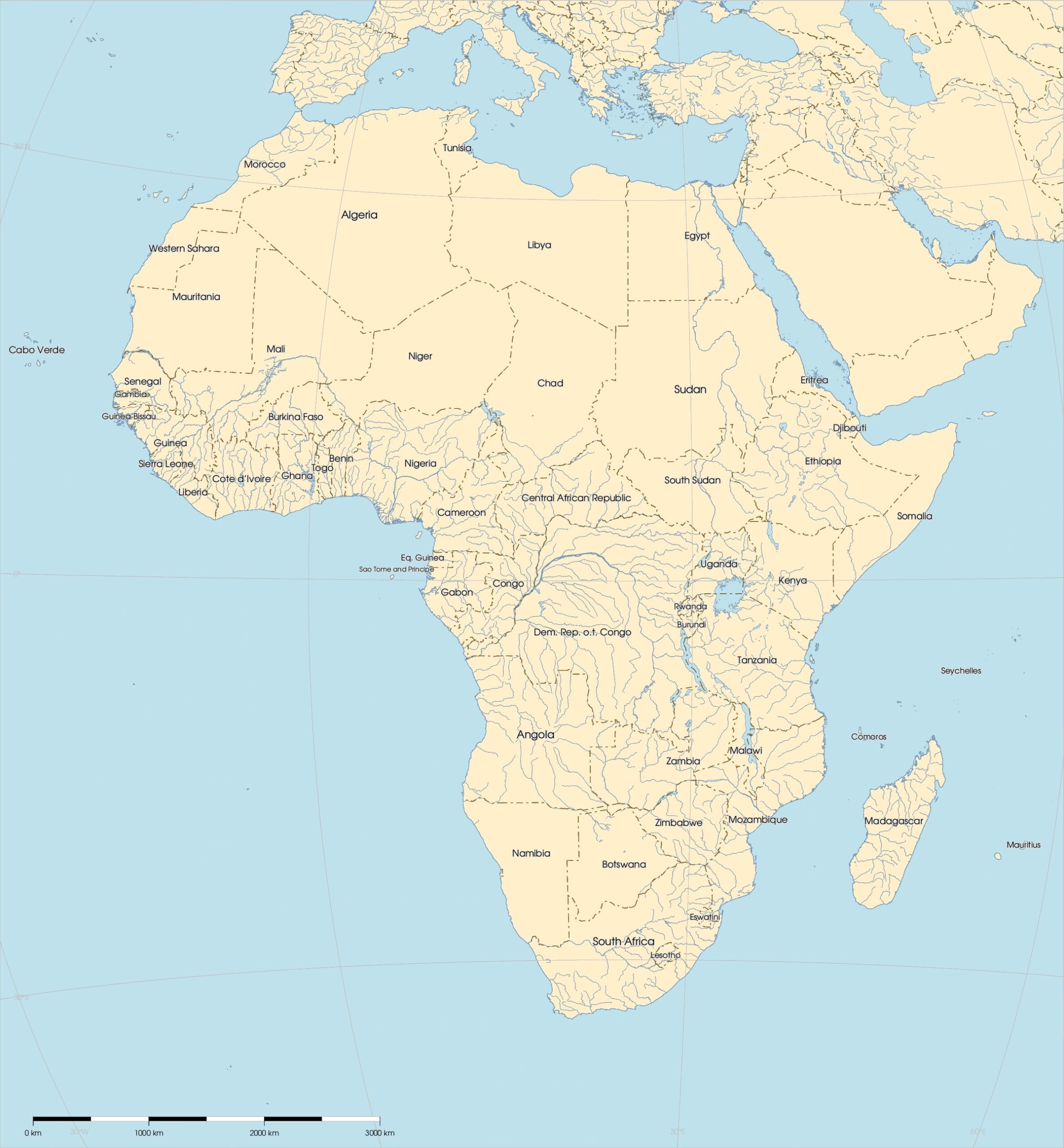 map of africa blank printable
