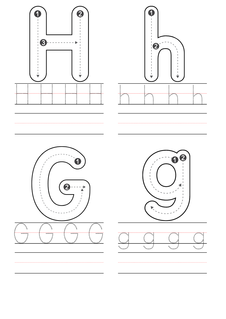 free printable letter h worksheets