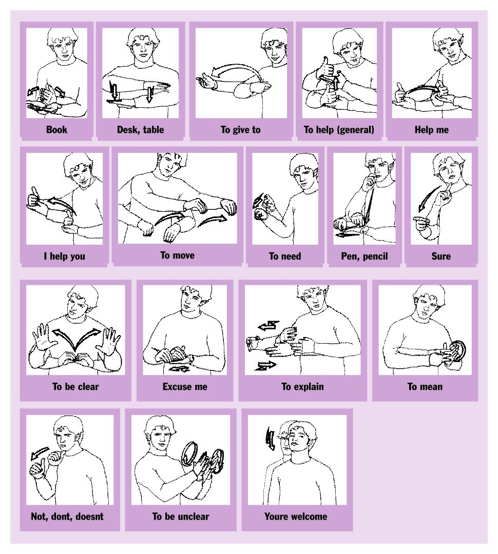 free printable sign language words