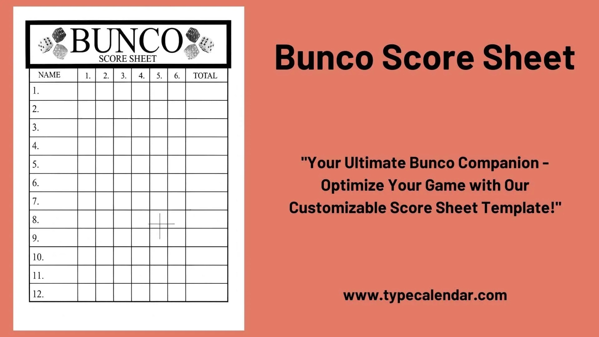 printable bunco sheets
