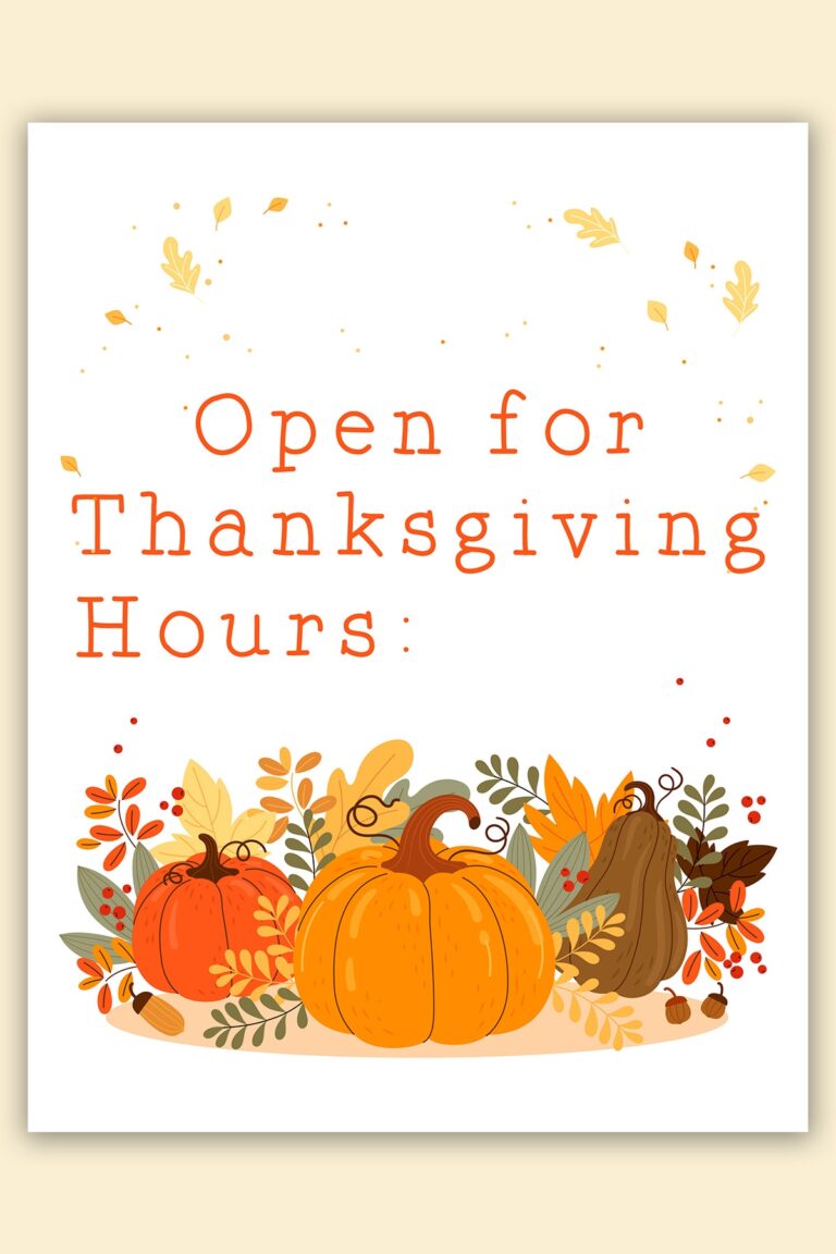 Free Printable Closed for Thanksgiving Sign Example 2 Mom Envy