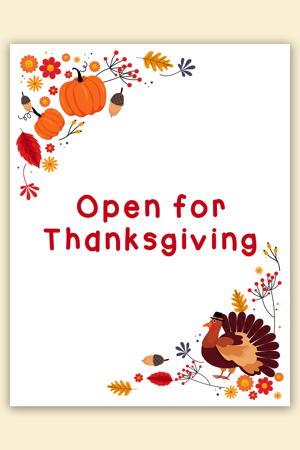 Free Printable Closed for Thanksgiving Sign Example 5 Mom Envy