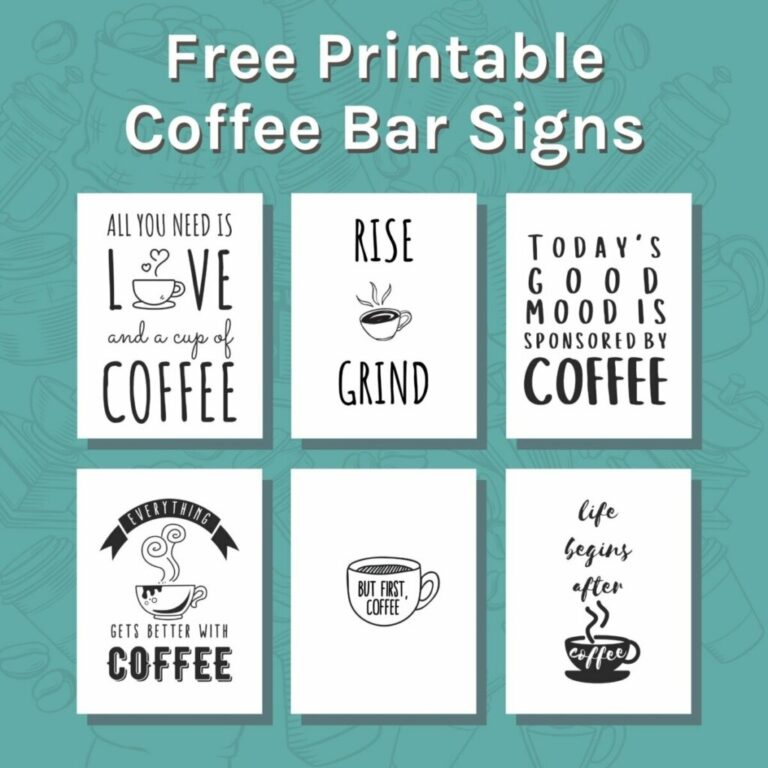 Free Printable Coffee Bar Signs Fridge Magnets Home Grounds