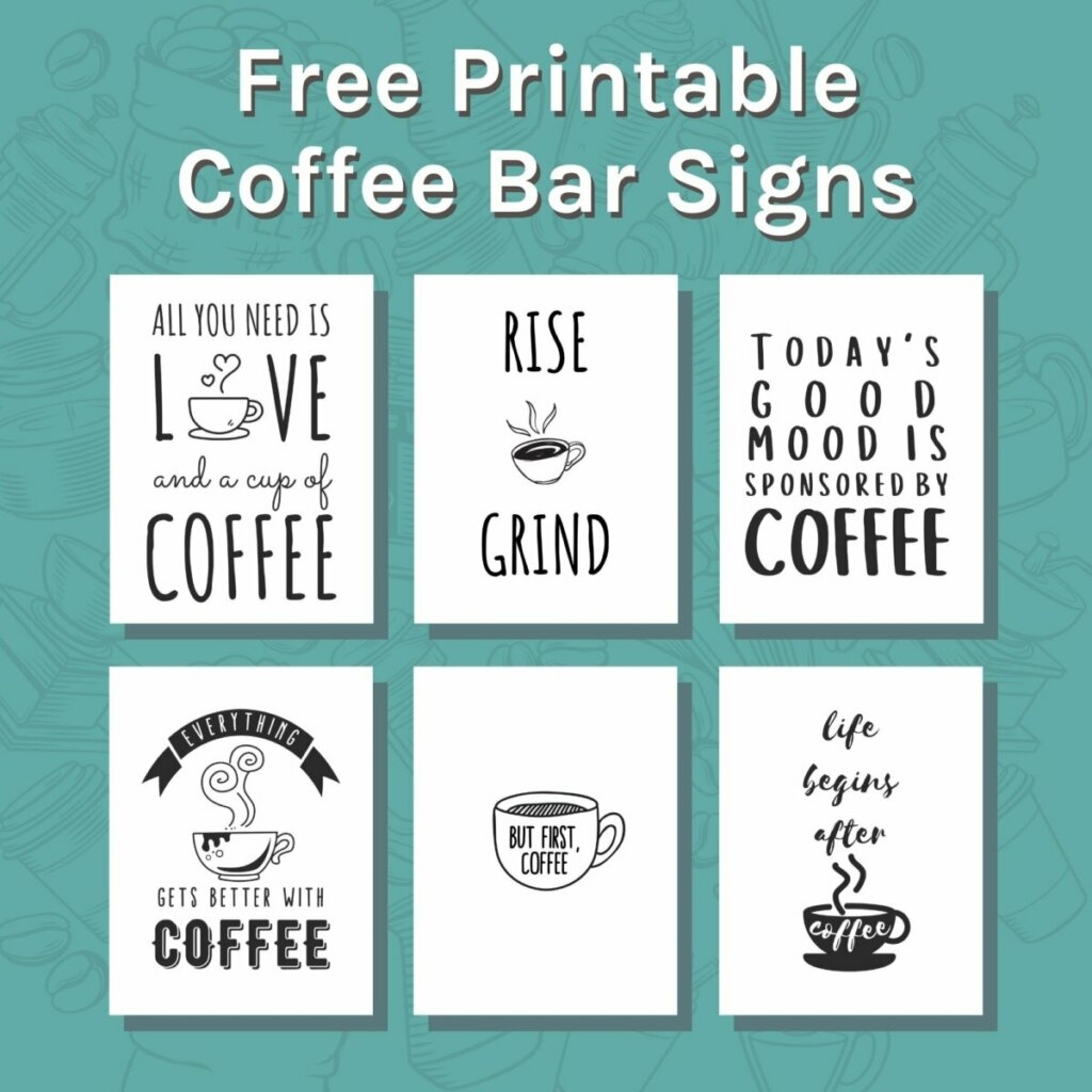 Free Printable Coffee Bar Signs Fridge Magnets Home Grounds