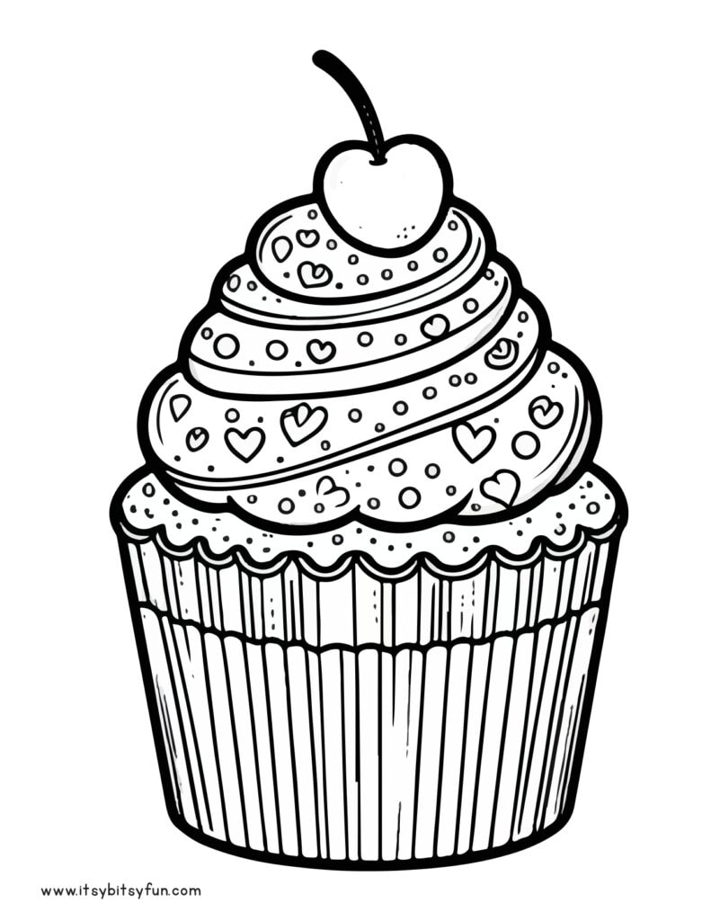printable cupcake coloring sheets