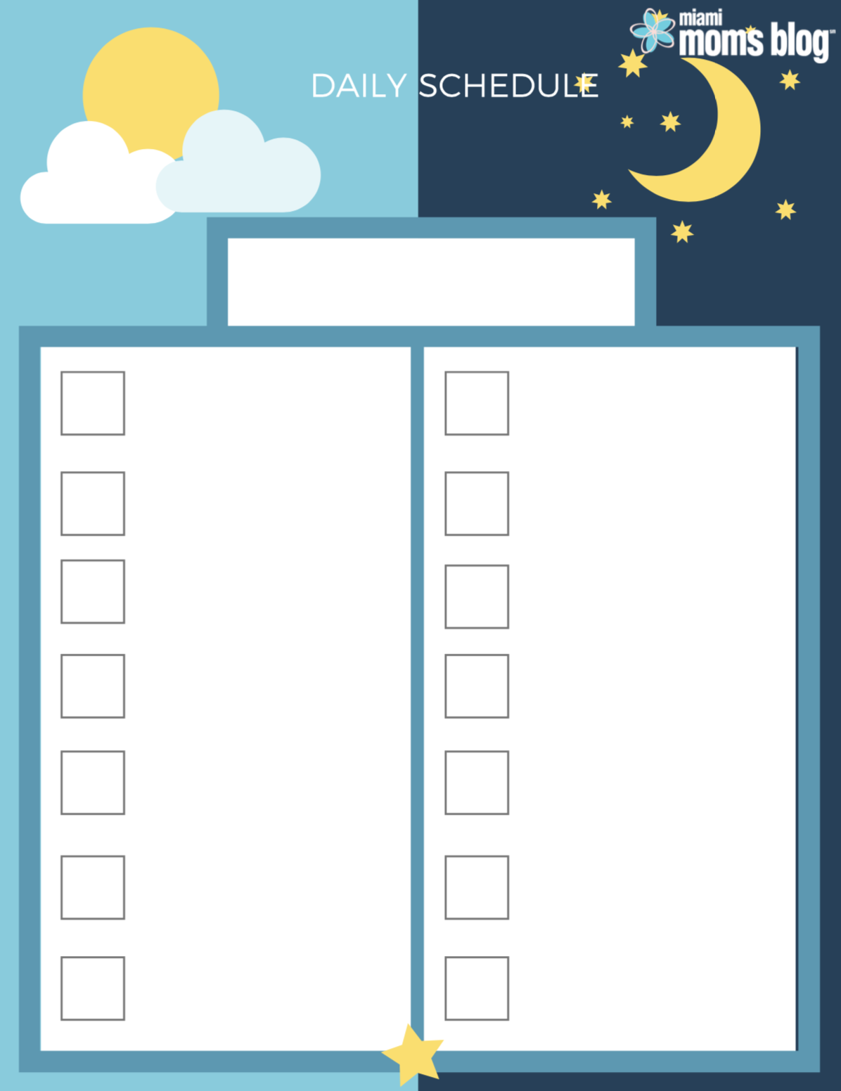 printable blank visual schedule template