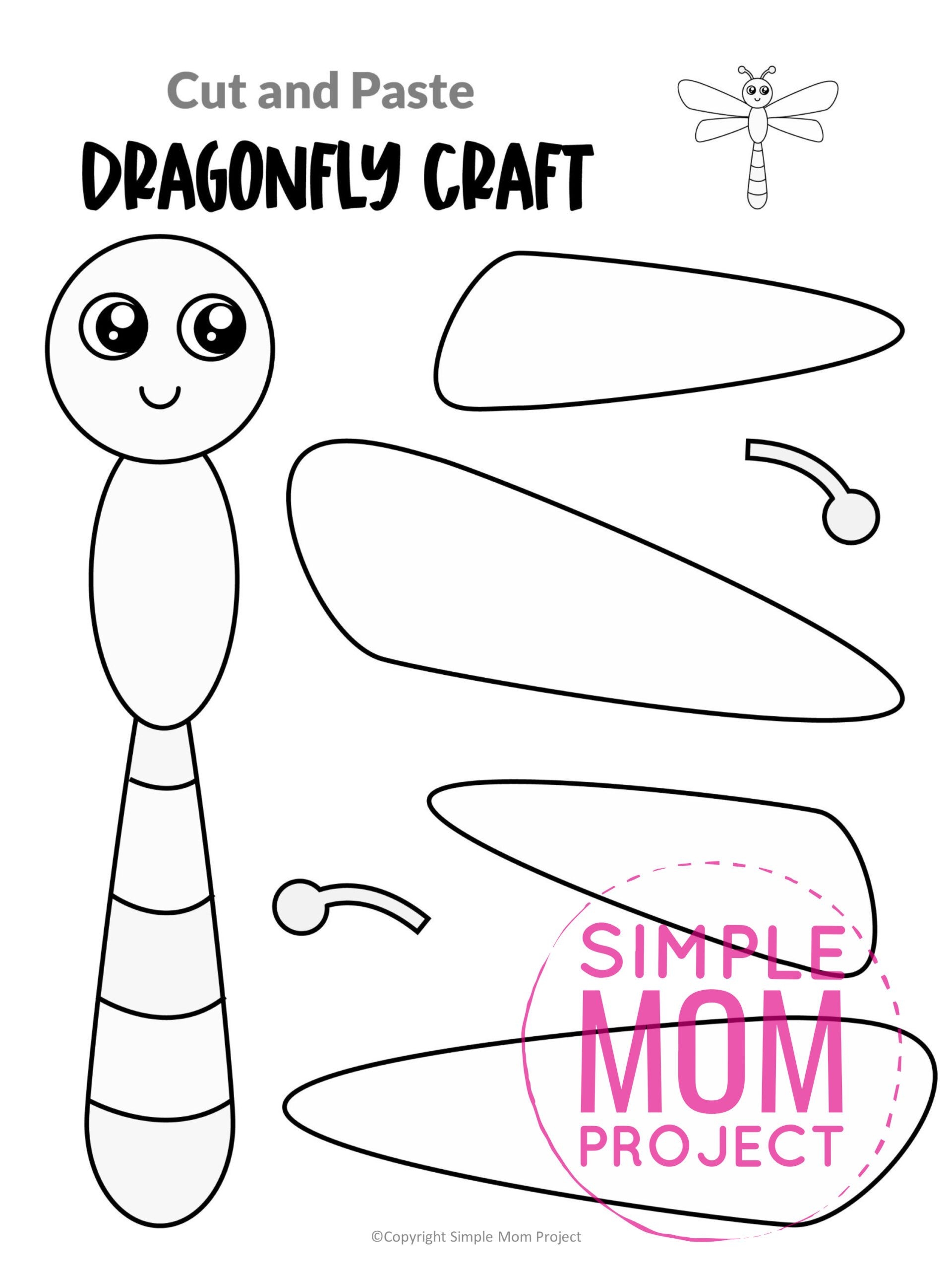 Free Printable Dragonfly Craft Template Free Printable Crafts Printable Craft Templates Dragon Fly Craft