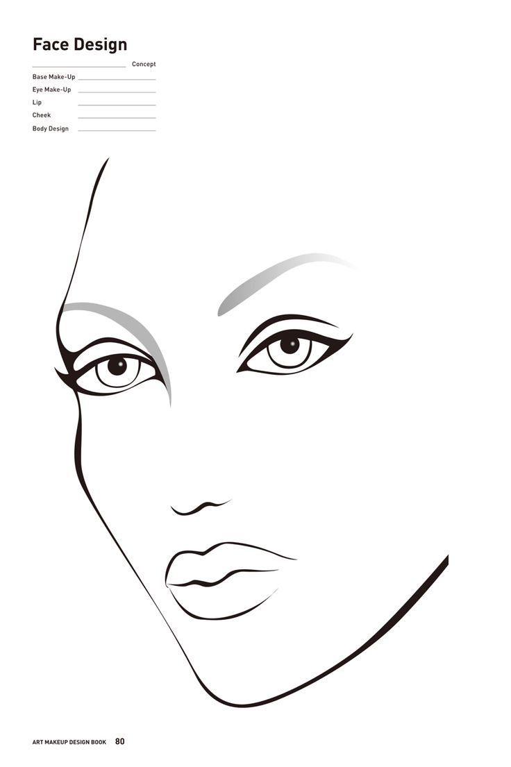 face makeup template printable