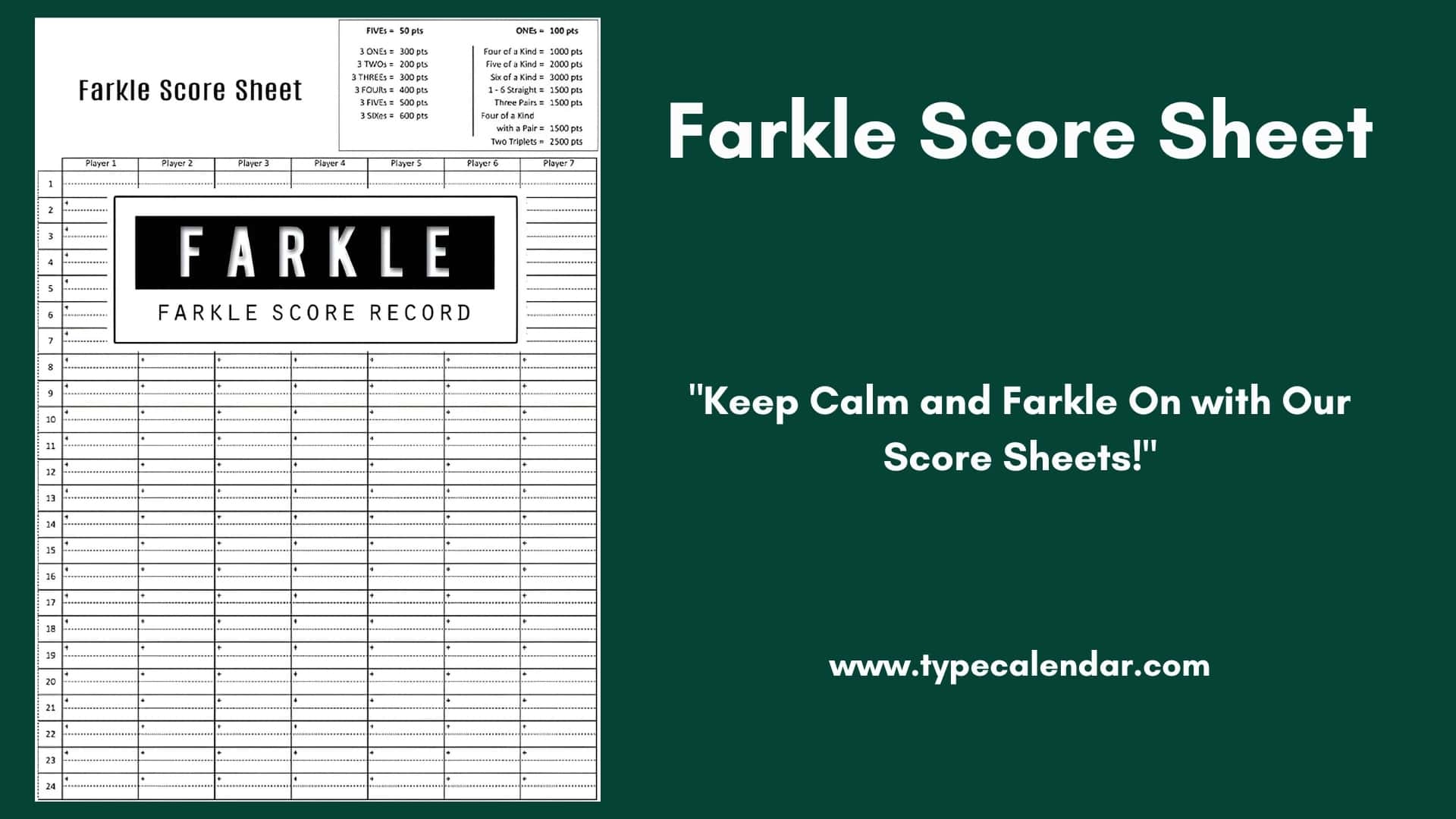 printable farkle score sheets