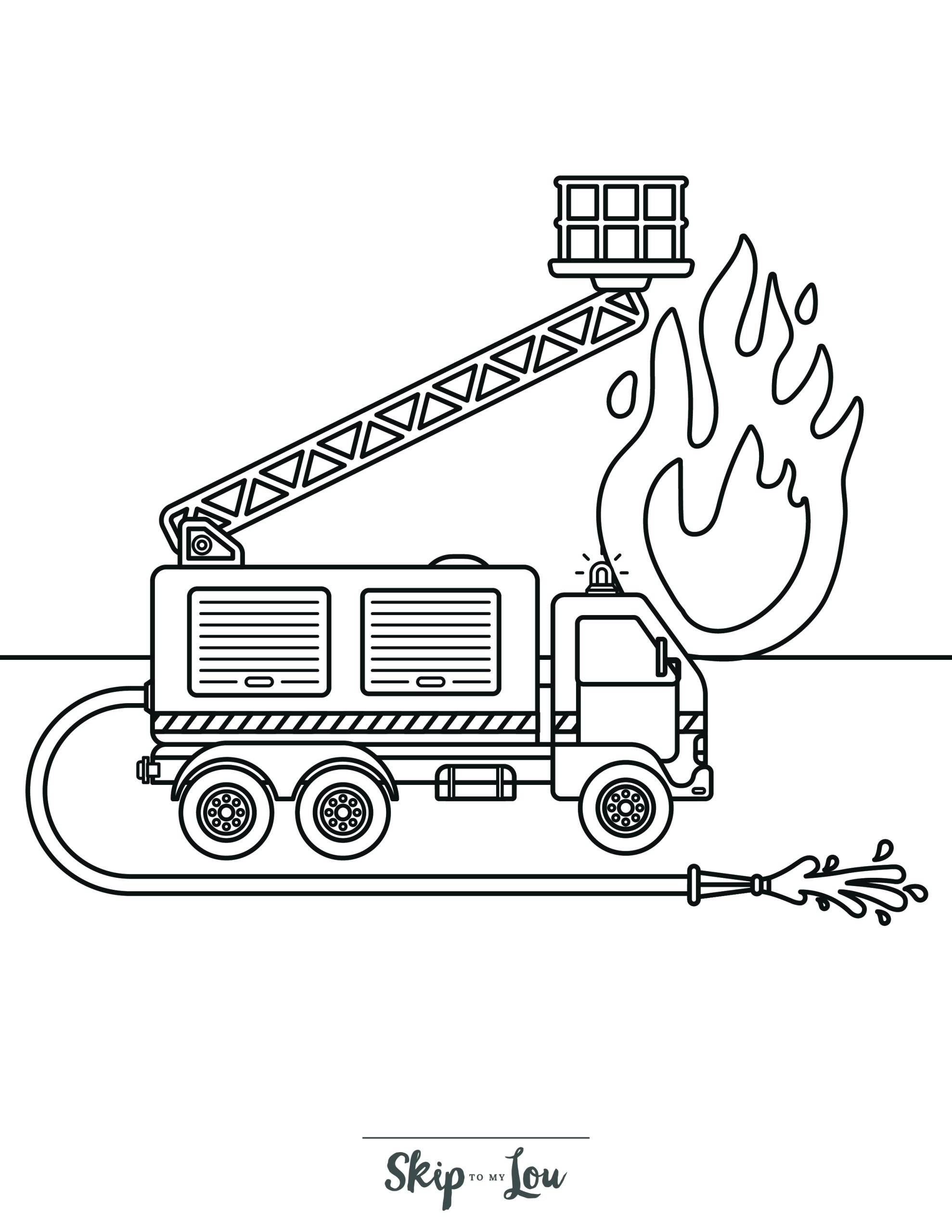Free Printable Fire Truck Coloring Pages With Book Download Skip To My Lou