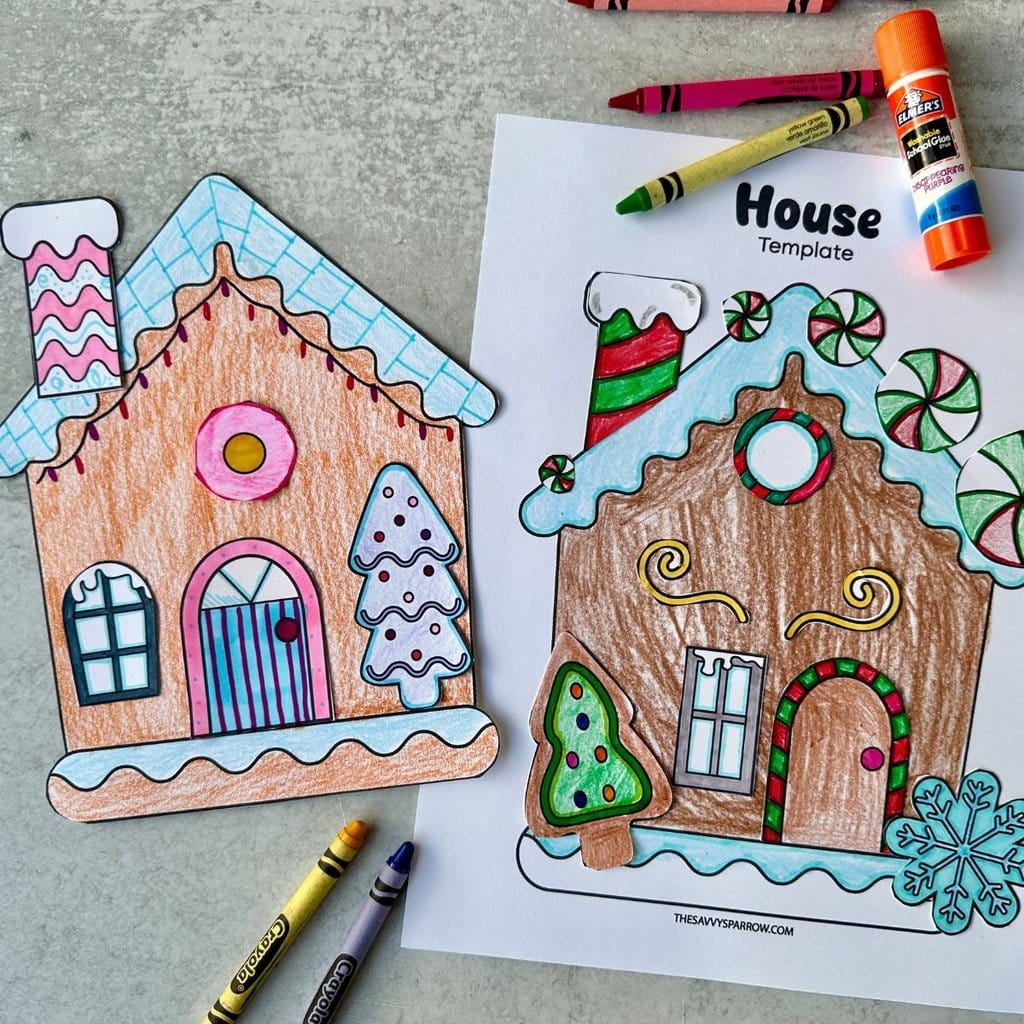gingerbread house template free printable