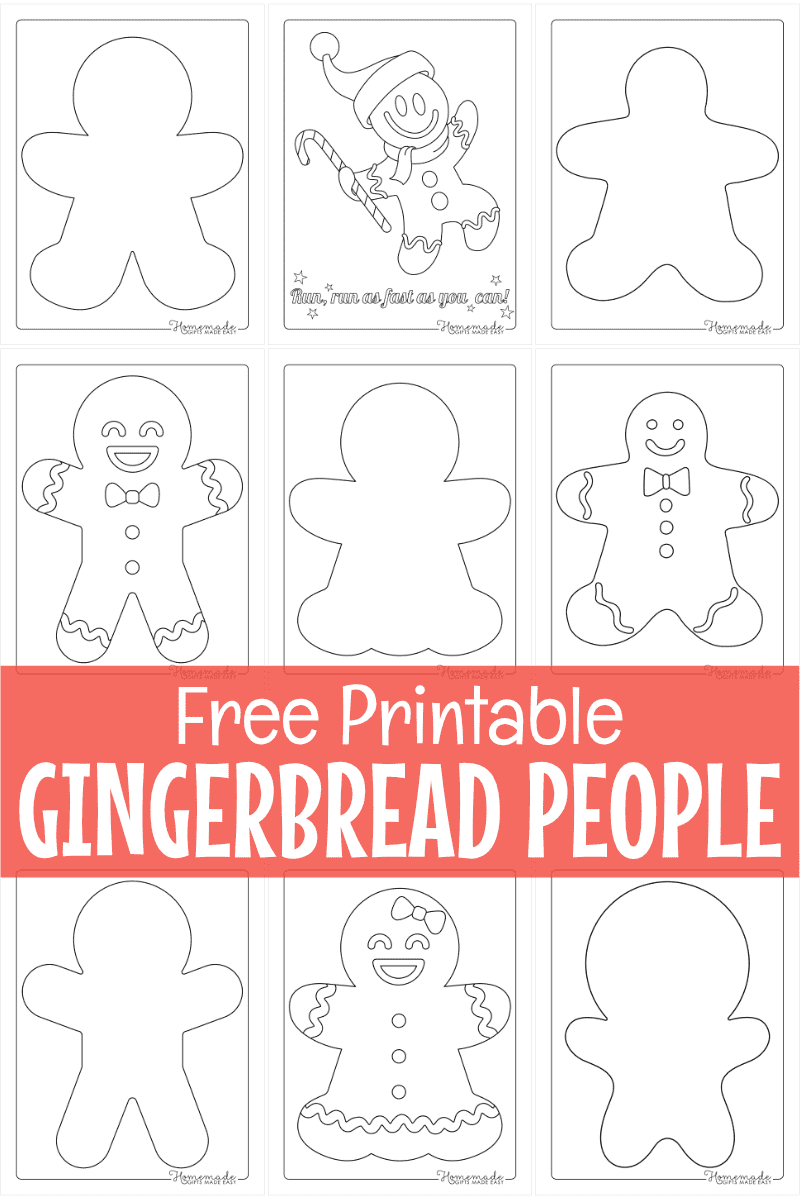 free gingerbread man template printable